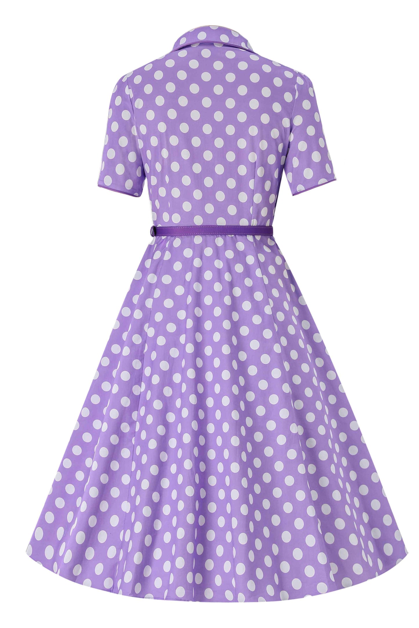 Mabel Lilac Polka Dot Midi Shirt Dress