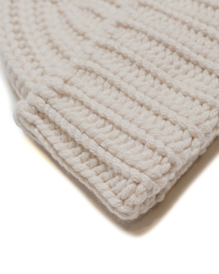 lost & found Margaret Howell Margaret Howell Chunky Rib Beanie Merino Cashmere Cream