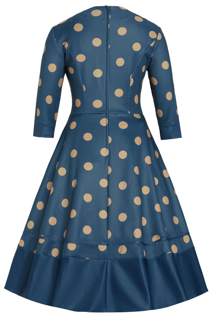 Maria Blue Circle Dress With Polka Dots