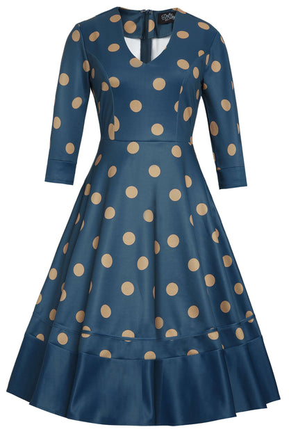 Maria Blue Circle Dress With Polka Dots