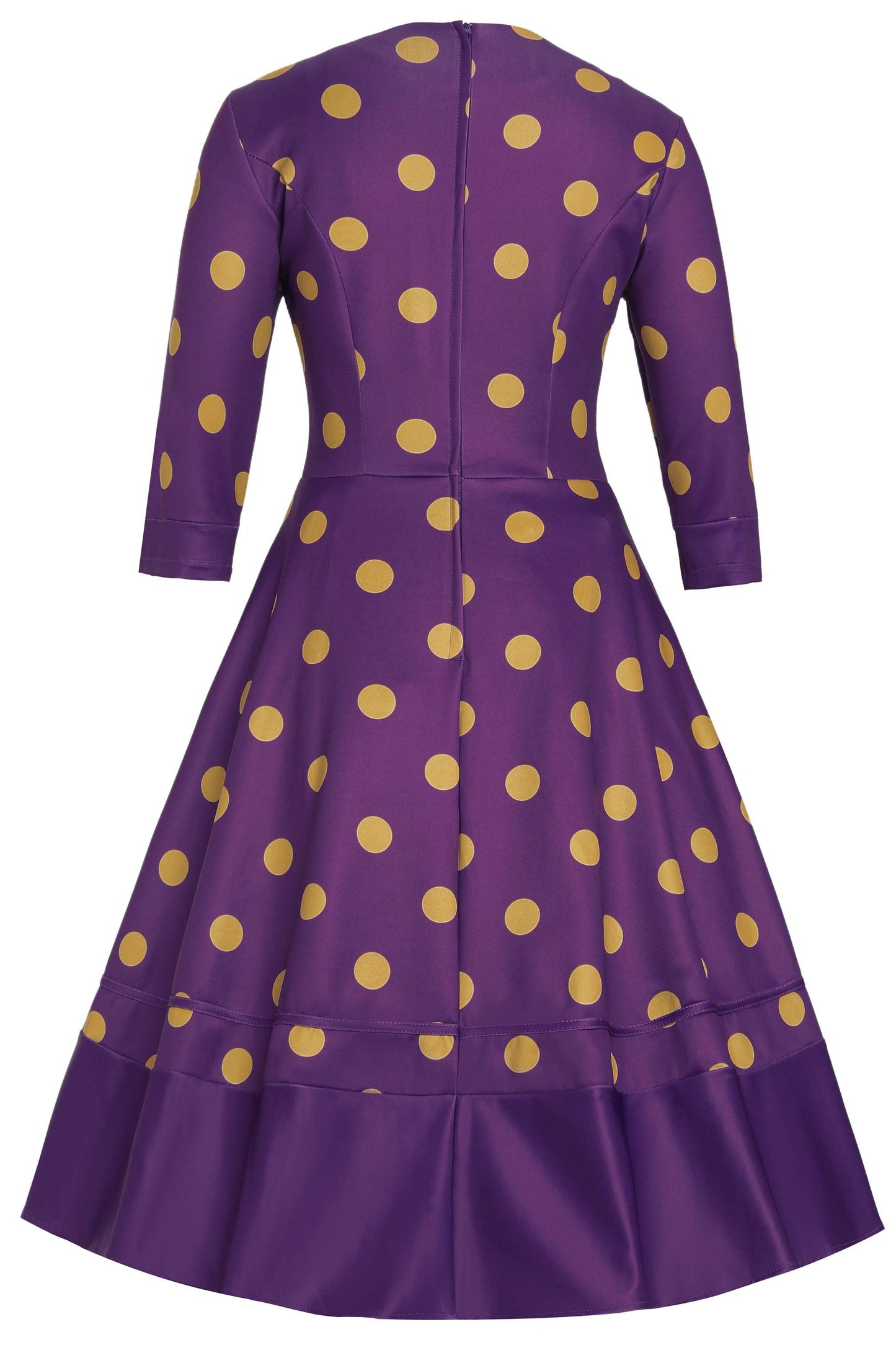 Maria Purple Circle Dress With Polka Dots