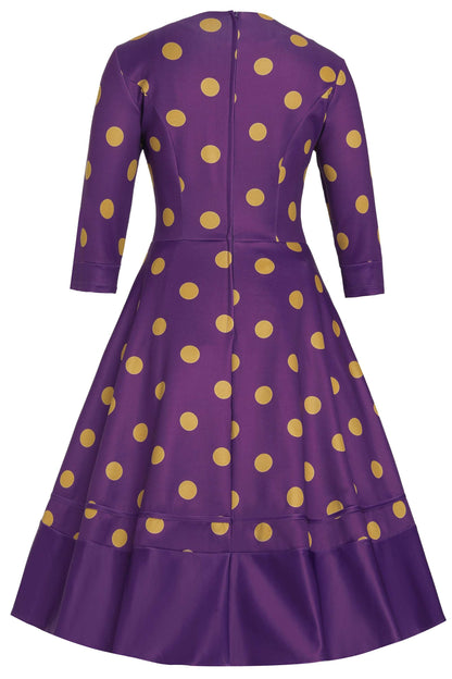 Maria Purple Circle Dress With Polka Dots