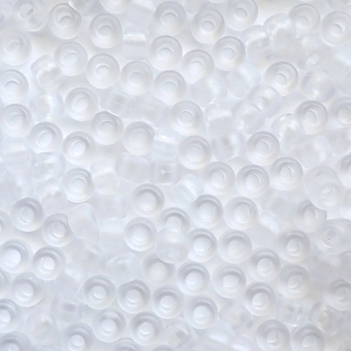 Matte Crystal Frost Plastic Pony Beads, 6 x 9mm, 500 beads