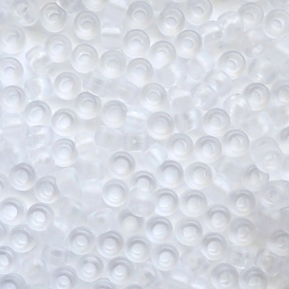 Matte Crystal Frost Plastic Pony Beads, 6 x 9mm, 500 beads