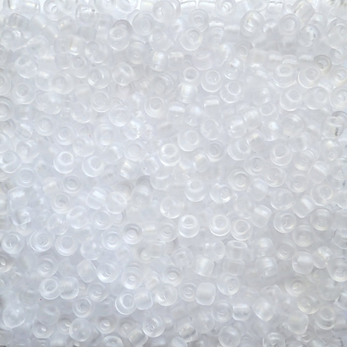 Matte Crystal Frost Plastic Pony Beads, 6 x 9mm, 500 beads