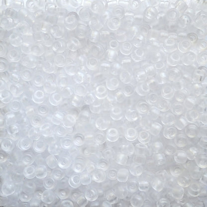 Matte Crystal Frost Plastic Pony Beads, 6 x 9mm, 500 beads