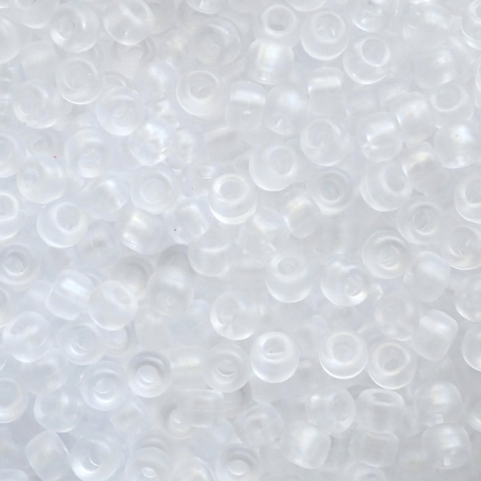 Matte Crystal Frost Plastic Pony Beads, 6 x 9mm, 500 beads