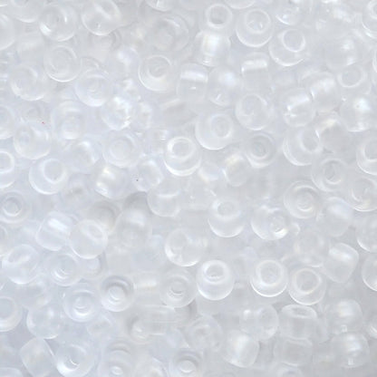 Matte Crystal Frost Plastic Pony Beads, 6 x 9mm, 500 beads