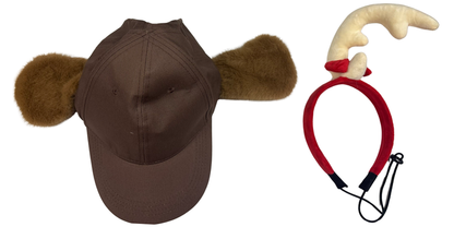 Max the Dog (Adjustable) Adult Unisex Hat with Antlers