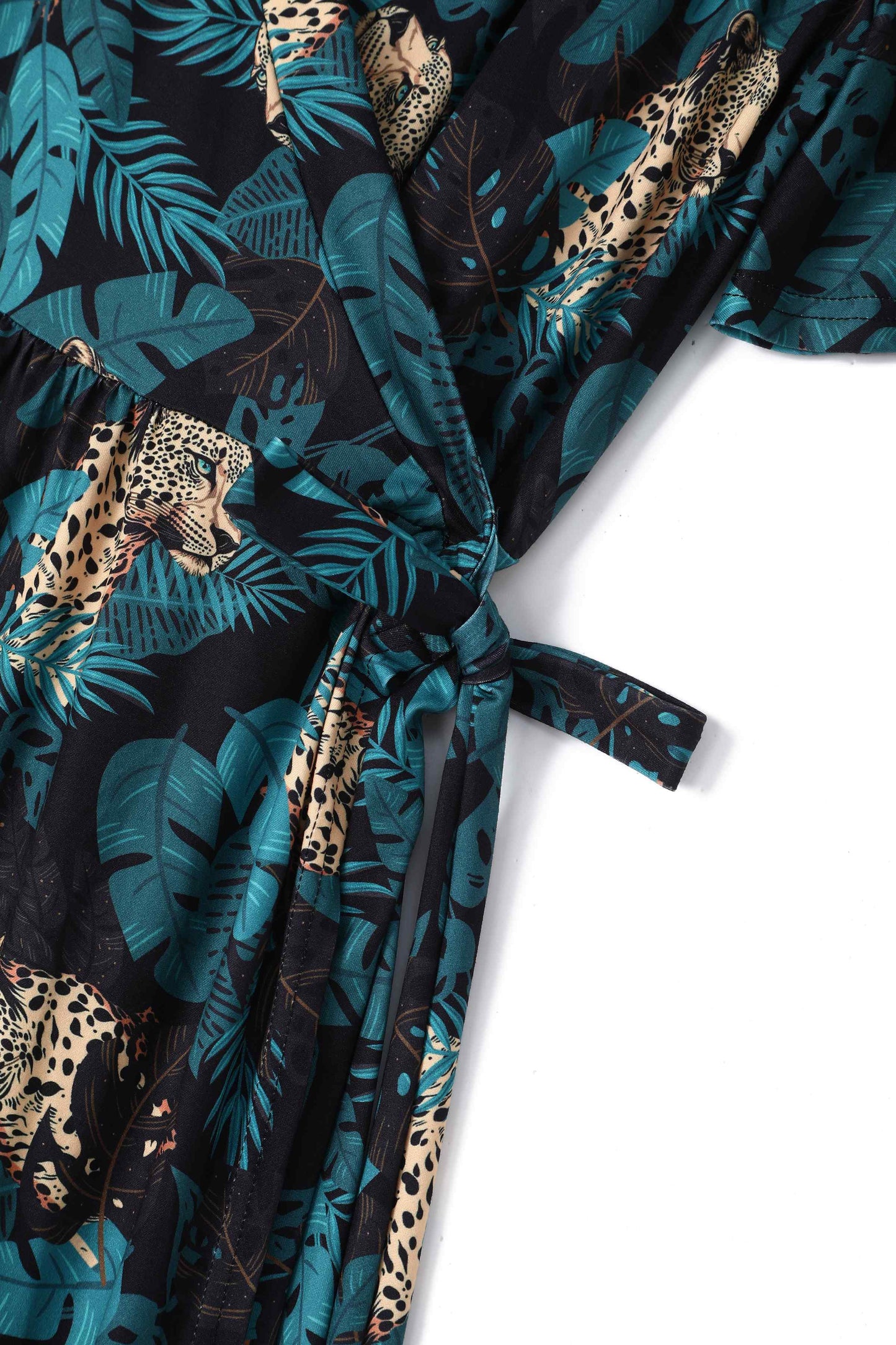 Isla Maxi Wrap Dress In Cheetah Jungle Print