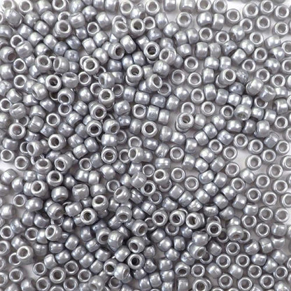 6 x 9mm plastic pony beads in medium silver pearl