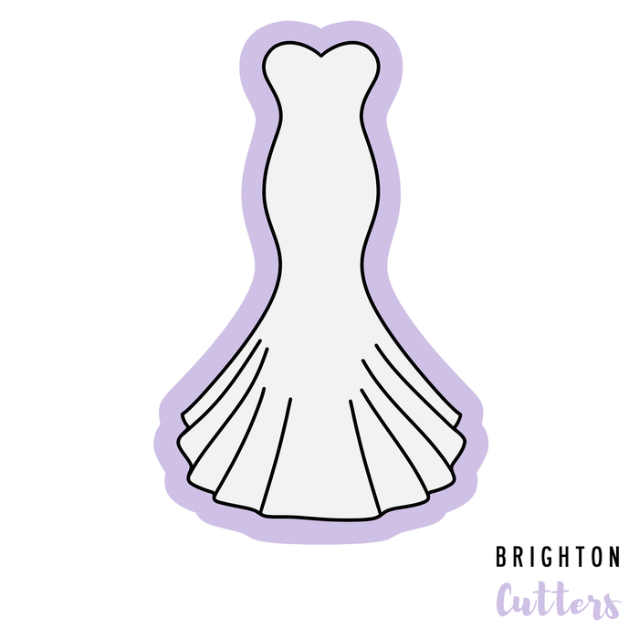 Mermaid Wedding Gown Dress Bride Cookie Cutter