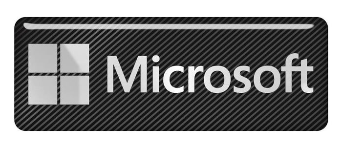 Microsoft 2.75"x1" Chrome Effect Domed Case Badge / Sticker Logo