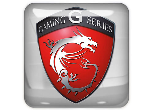 MSI Gaming G Series 1"x1" Chrome Effect Domed Case Badge / Sticker Logo