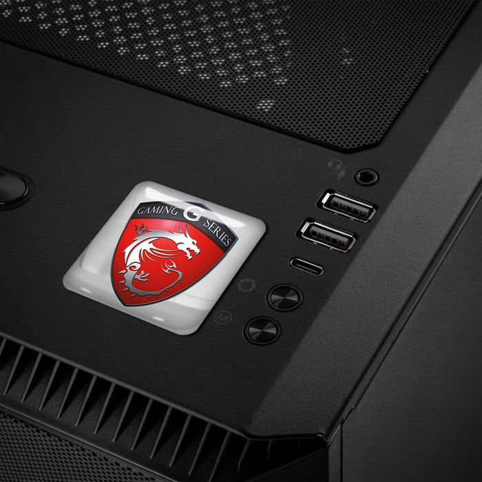MSI Gaming G Series 1"x1" Chrome Effect Domed Case Badge / Sticker Logo