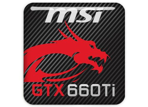 MSI GeForce GTX 660Ti 1"x1" Chrome Effect Domed Case Badge / Sticker Logo