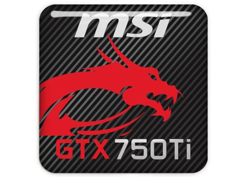MSI GeForce GTX 750Ti 1"x1" Chrome Effect Domed Case Badge / Sticker Logo