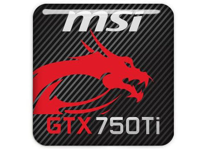 MSI GeForce GTX 750Ti 1"x1" Chrome Effect Domed Case Badge / Sticker Logo