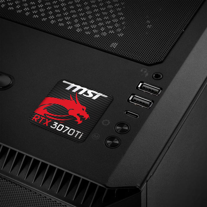 MSI GeForce RTX 3070 Ti 1"x1" Chrome Effect Domed Case Badge / Sticker Logo