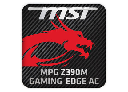 MSI MPG Z390M GAMING EDGE AC Motherboard 1"x1" Chrome Effect Domed Case Badge / Sticker Logo