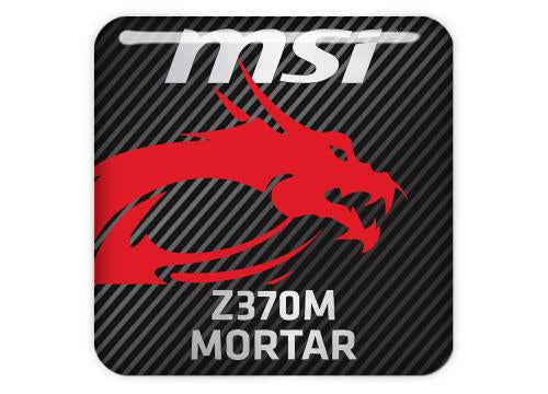 MSI Z370M MORTAR Motherboard 1"x1" Chrome Effect Domed Case Badge / Sticker Logo
