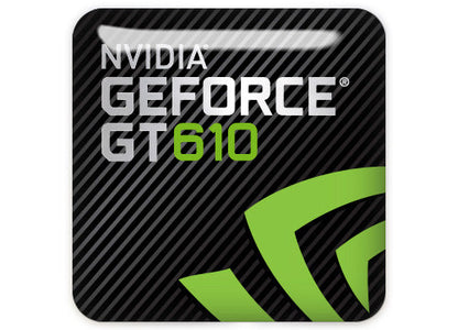 nVidia GeForce GT 610 1"x1" Chrome Effect Domed Case Badge / Sticker Logo