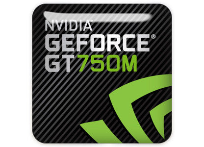 nVidia GeForce GT 750M 1"x1" Chrome Effect Domed Case Badge / Sticker Logo