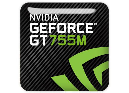 nVidia GeForce GT 755M 1"x1" Chrome Effect Domed Case Badge / Sticker Logo
