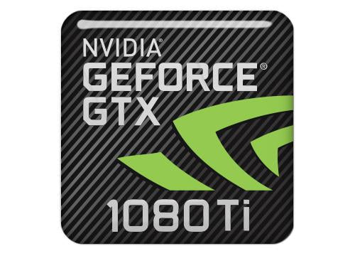 nVidia GeForce GTX 1080 Ti 1"x1" Chrome Effect Domed Case Badge / Sticker Logo