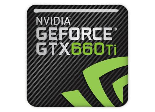 nVidia GeForce GTX 660 Ti 1"x1" Chrome Effect Domed Case Badge / Sticker Logo