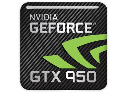 nVidia GeForce GTX 950 1"x1" Chrome Effect Domed Case Badge / Sticker Logo