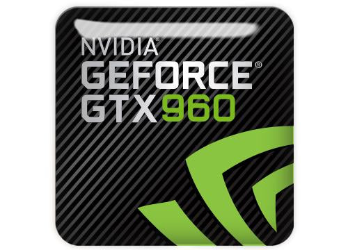 nVidia GeForce GTX 960 1"x1" Chrome Effect Domed Case Badge / Sticker Logo