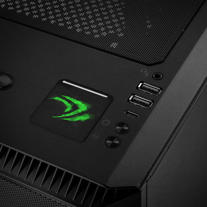 nVidia Logo Design #3 1"x1" Chrome Effect Domed Case Badge / Sticker Logo