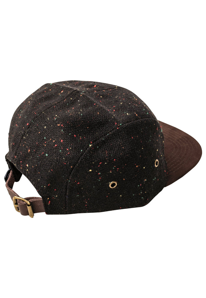 Blackskies-Obsidian-5-Panel-Hat-Blac-Speckle-Brown-Back