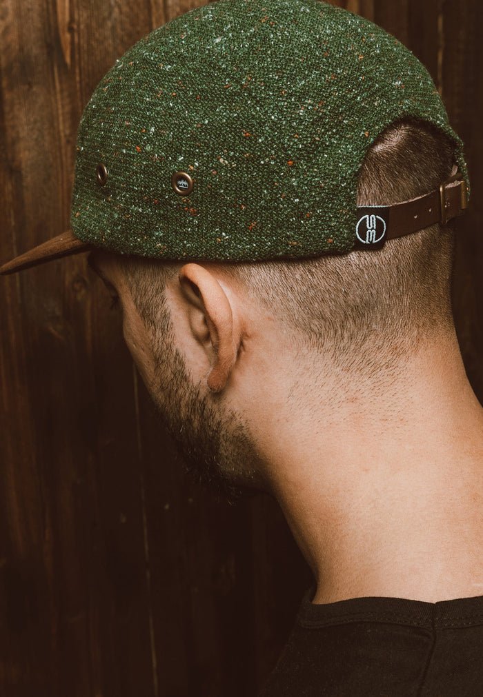 Blackskies-Obsidian-5-Panel-Hat-Green-Wool-Baseball-Camp-Cap-Model-Strap