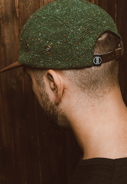 Blackskies-Obsidian-5-Panel-Hat-Green-Wool-Baseball-Camp-Cap-Model-Strap