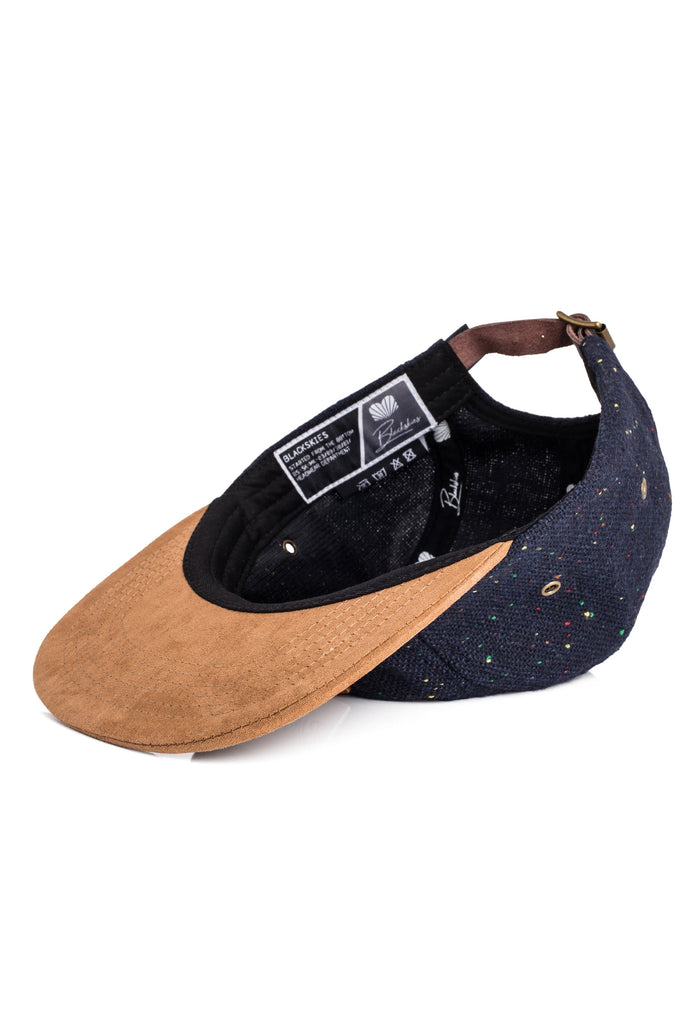 Blackskies-Obsidian-5-Panel-Hat-Blue-Brown-Baseball-Cap-Skater-Surfer-Suede-Brim