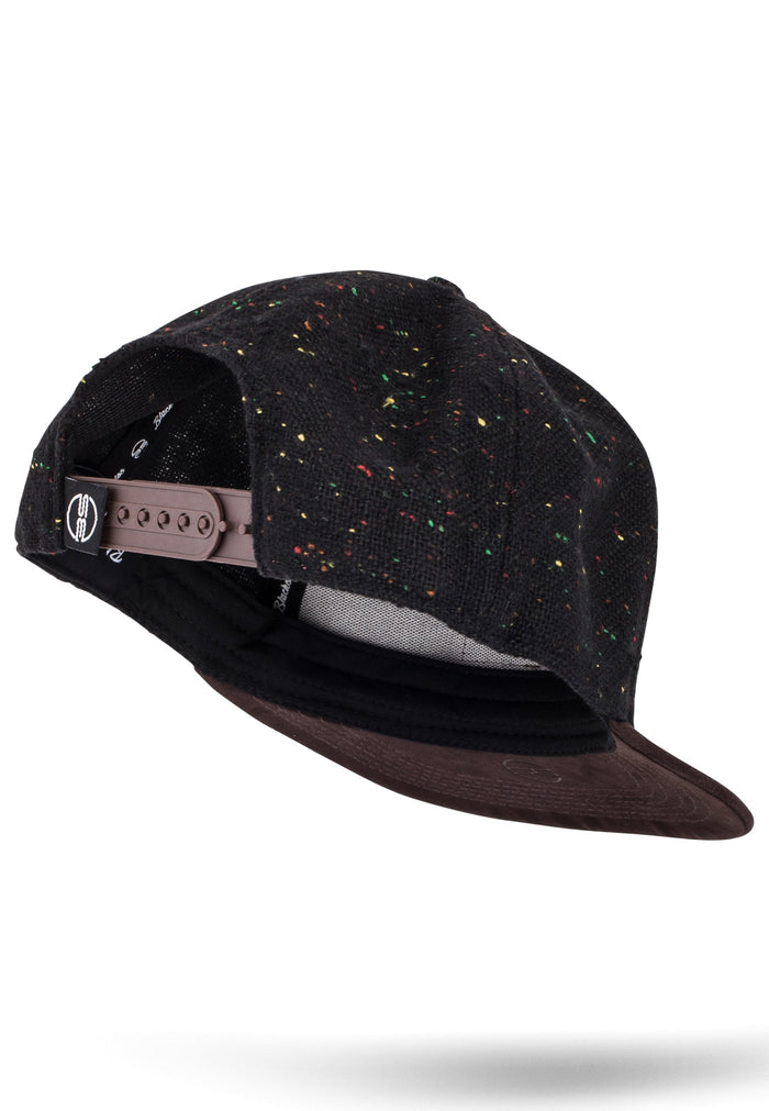 Blackskies-Obsidian-Snapback-Cap-Black-Speckle-Wool-Suede-Brim