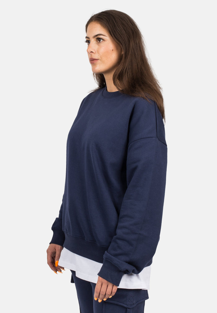 Blackskies-Unisex-Oversized-Heavyweight-Crewneck-Sweater-Navy-blue-Female-3