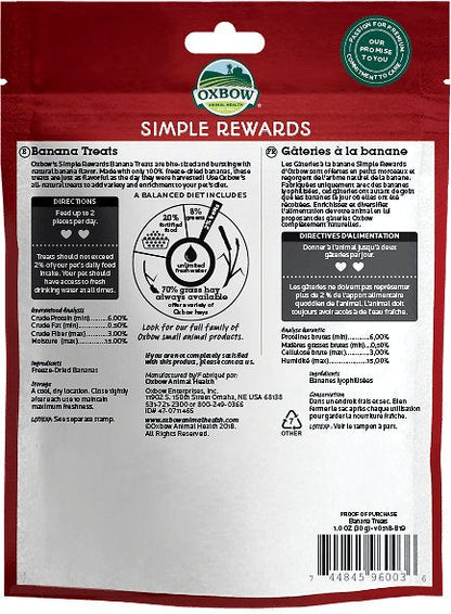 Oxbow Simple Rewards Freeze-Dried Banana Small Animal Treats, 1-oz bag