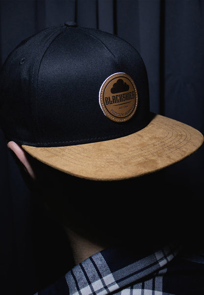 Blackskies-Pathfinder-Snapback-Cap-Black-Beige-Suede-Baseball-Cap-Basecap-Model
