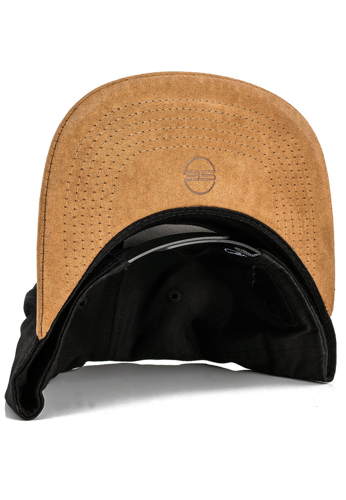 Blackskies-Pathfinder-Snapback-Cap-Black-Beige-Suede-Baseball-Cap-Basecap-Brim
