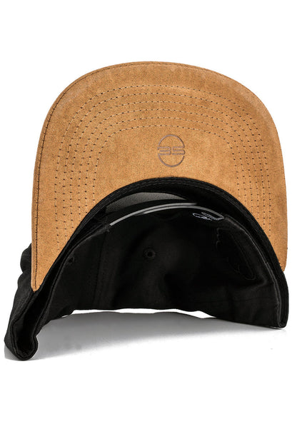 Blackskies-Pathfinder-Snapback-Cap-Black-Beige-Suede-Baseball-Cap-Basecap-Brim
