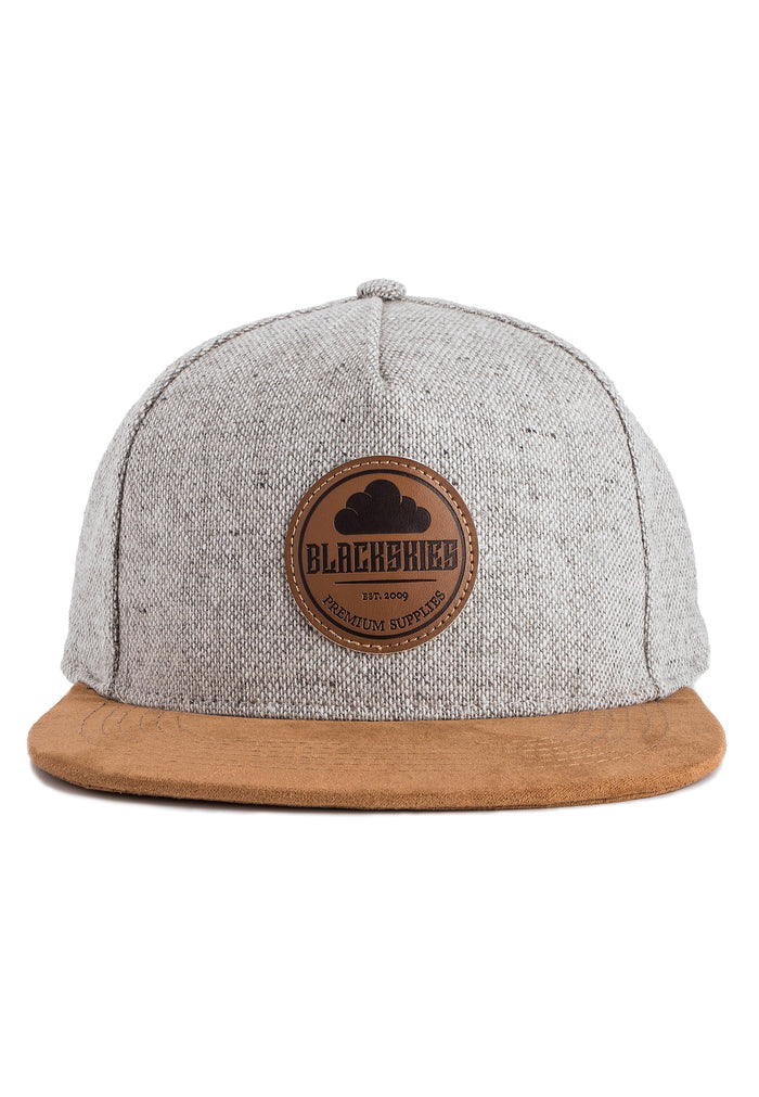 Blackskies-Pathfinder-Snapback-Cap-Grey-Melange-Beige-Suede-Baseball-Cap-Basecap-Specifications