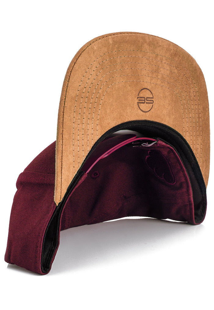 Blackskies-Pathfinder-Snapback-Cap-Wine-Red-Beige-Brim
