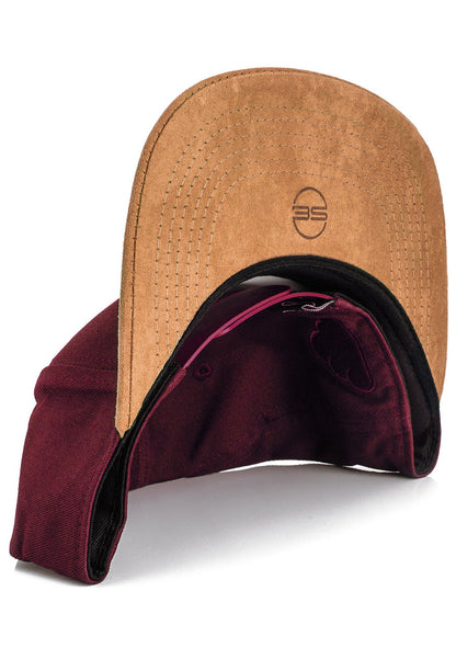 Blackskies-Pathfinder-Snapback-Cap-Wine-Red-Beige-Brim