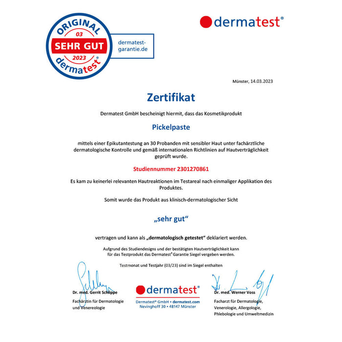Zertifikat Pickelpaste JUNGLÜCK