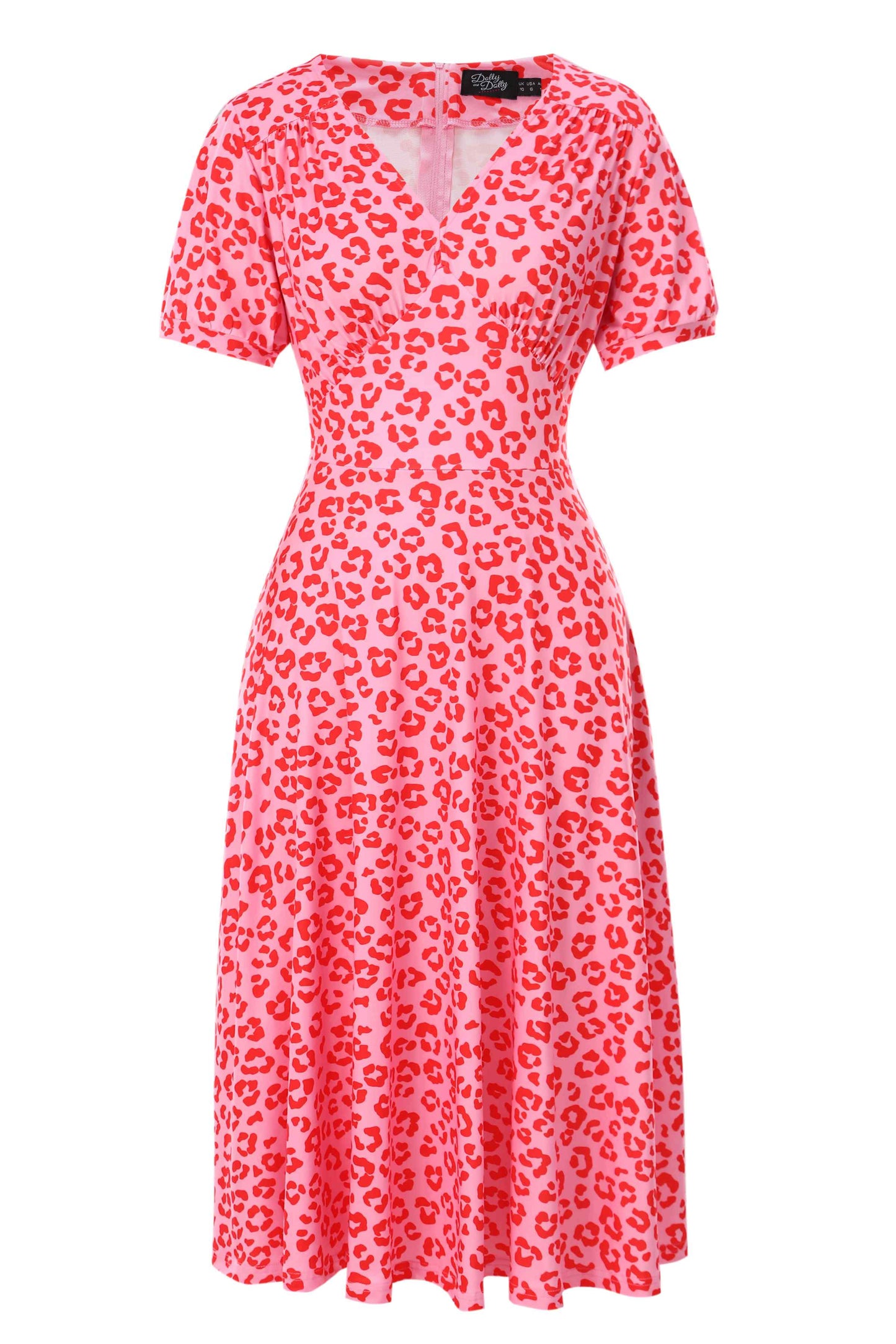 Julia Pink Cheetah Print Midi Dress