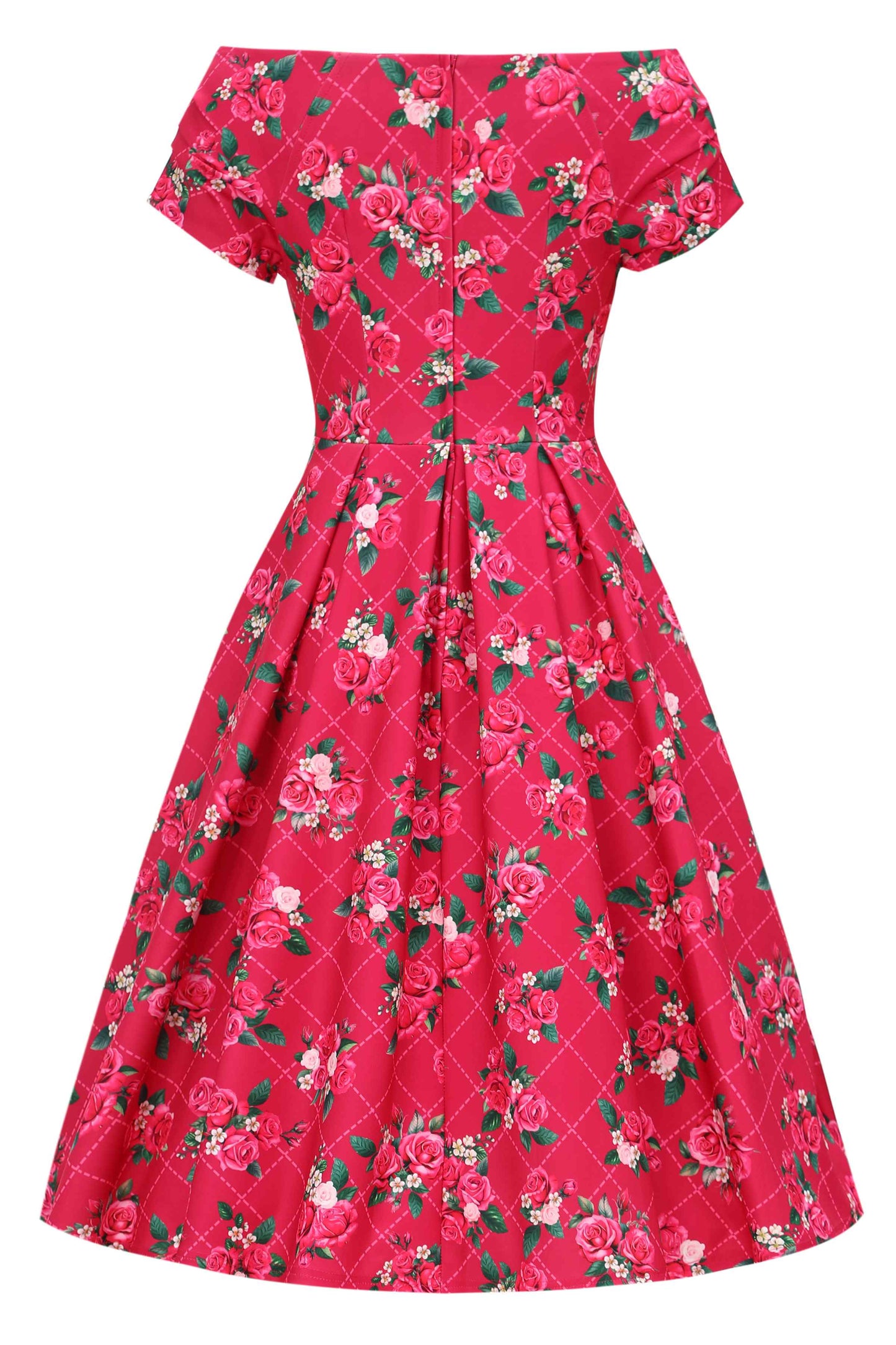 Lily Pink Floral Vine Off Shoulder Dress