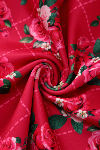 Lily Pink Floral Vine Off Shoulder Dress